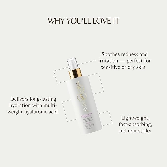 Hydrium Water Full Toner – pH 5.5 Balancing Face Toner with Hyaluronic Acid, Babassu Oil & Betaine – Instantly Hydrates & Revives Tired Skin – 150ml Spray Bottle