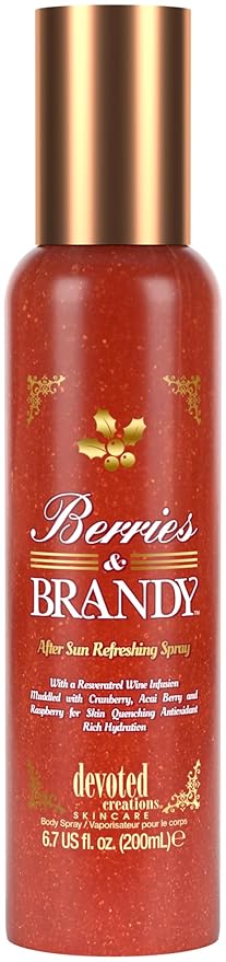 Devoted Creations Berries & Brandy After Sun Refreshing Spray | Color Extending – Skin Refreshing – Body Energizing Rich Hydrating After Sun Refreshing Body Spray
