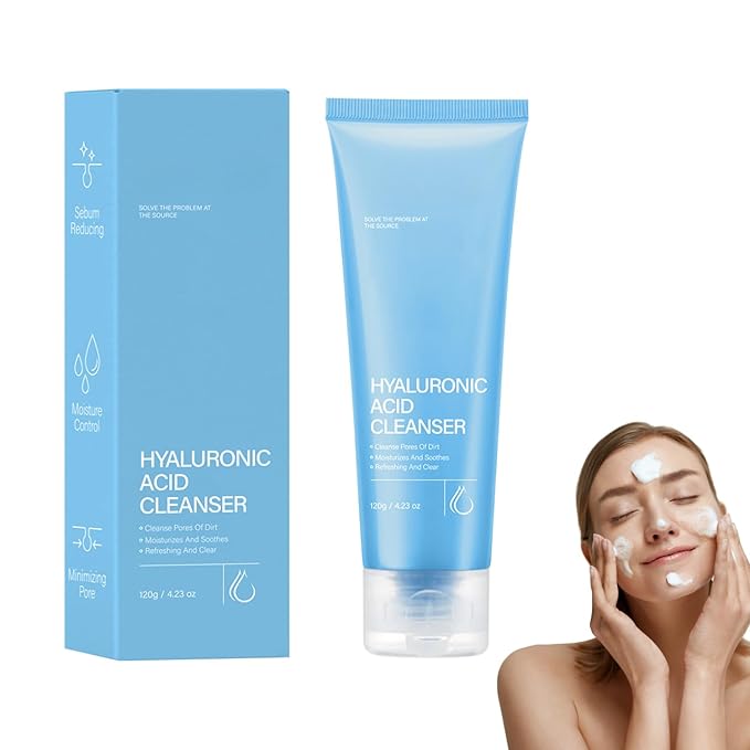 Hydrating Hyaluronic Acid Facial Cleanser for Women - Gentle Oil Cleanser for Face, Korean Skincare Formula, Deep Pore Cleansing, Moisturizing & Refreshing, 120g/4.23oz
