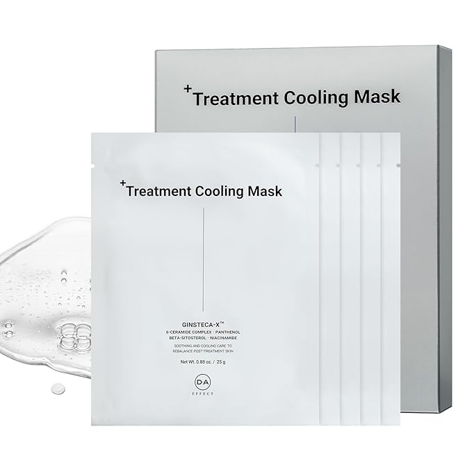 DA EFFECT Cooling Treatment Sheet Mask – Skin Protection & Barrier Repair Care for Stressed, Irritated Skin | Post-Treatment Care | Calming, Hydrating Face Mask | 25g x 5 Sheets