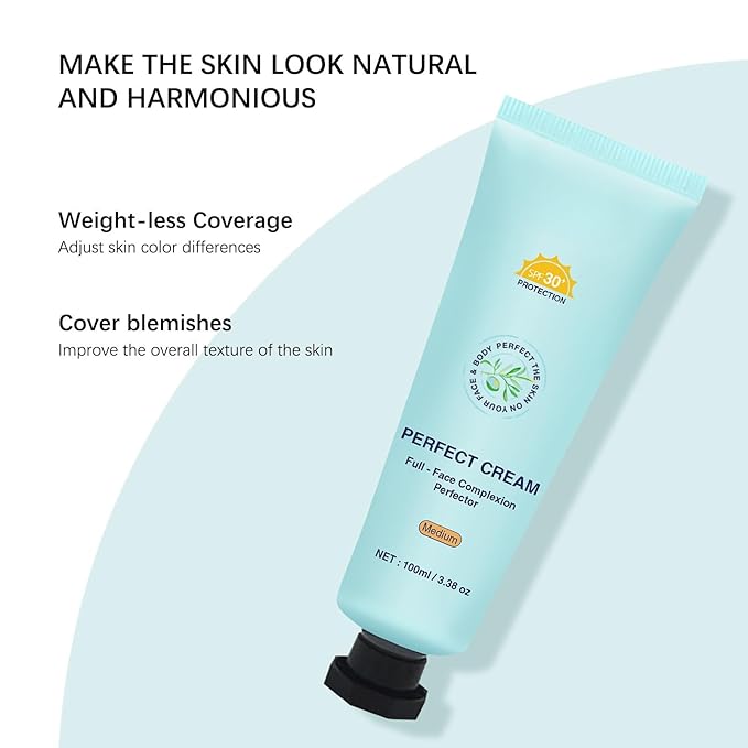 Tinted Sunscreen for Face SPF30+ 100ml Each - Full - Face Complexion Perfector - Sweat - Proof & Moisturizing (Medium)