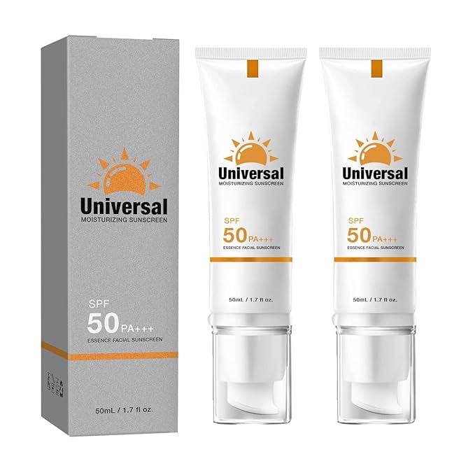 Tinted Sunscreen For Face SPF50, Portable Universal Protector Solar,Travel Size Moisturizing Sunscreen for Sun Protection and Skin Care, Lightweight, Refreshing and Does Not Harm The Skin (2pc)