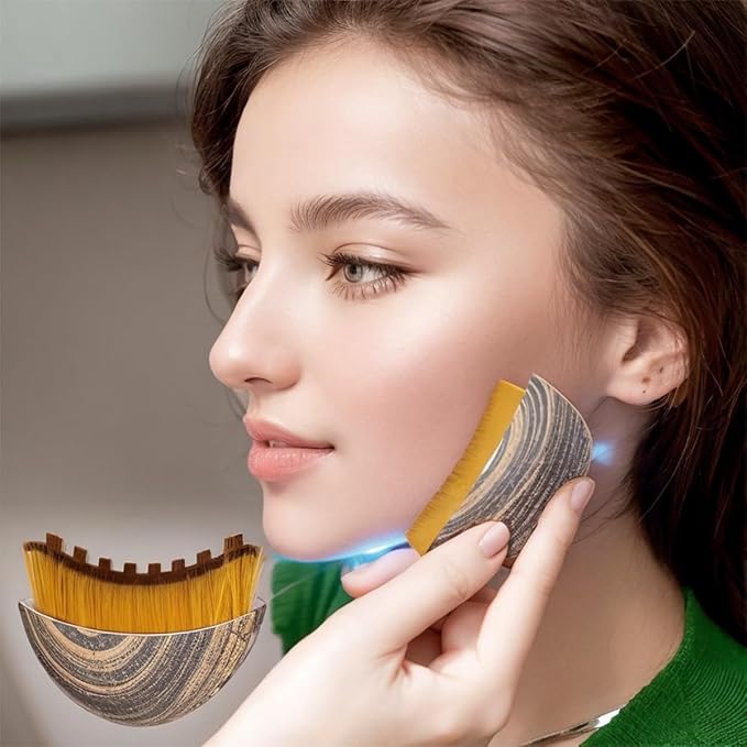 ANGEO Lymphatic Contour Face Brush – Soft Bristle Lymphatic Drainage Massager, Facial Sculpting Tool for Chin & Jawline, Gentle Lymphatic Face Brush for Daily Skincare & Spa Treatments