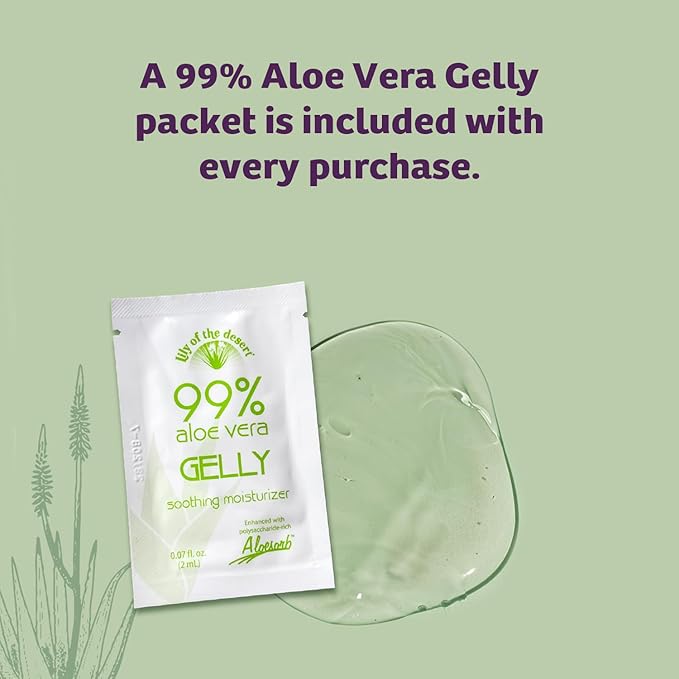 Lily Of The Desert Gelly Moisturizer 4 Oz - 99% Organic Aloe Vera Gel with Vitamin C, E, and A, After Sun Skin Care, Sunburn Relief