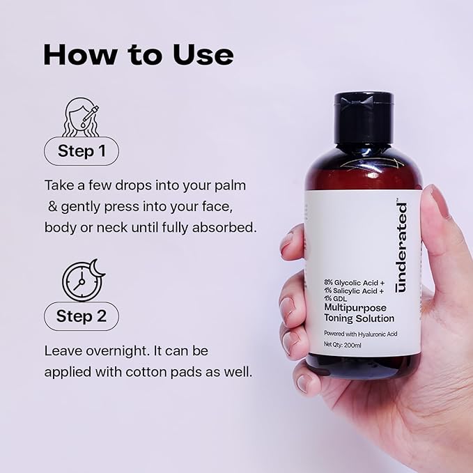 Multipurpose Toning Solution Powered with 8% Glycolic Acid, 1% Salicylic Acid & 1% GDL | 200ml|Liquid