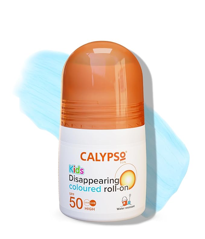 Calypso Kids Blue Roll On SPF50. Changes From Blue To White On Application. 50ml