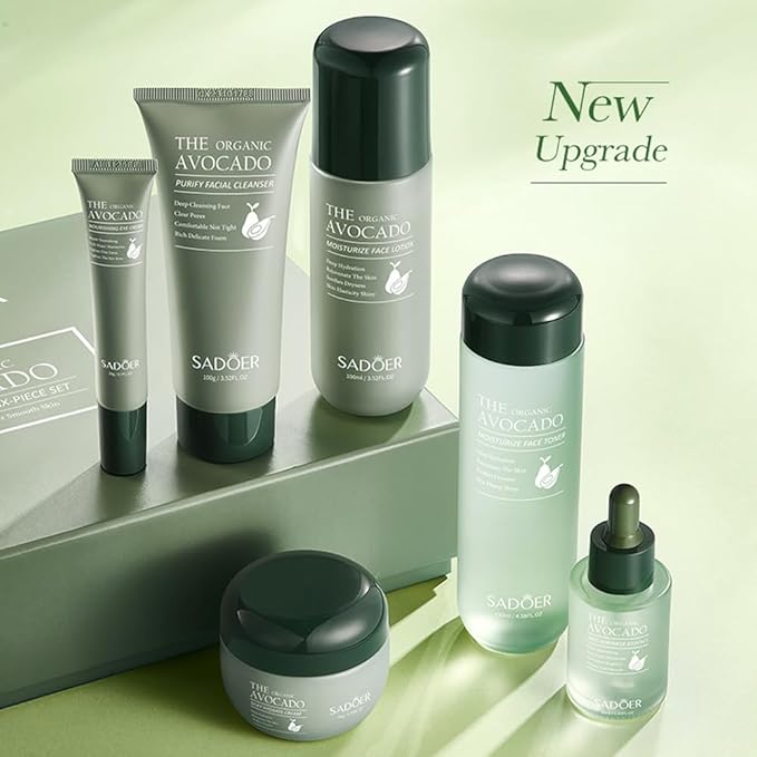 Avocado Skin Care Sets, 11pcs Skin Care Gift Set with Lip Balm, Toner, Lotion, Face Serum, Eye Cream For Hydrating Skin, Anti-Aging Skin For Women Teen Girls (Extra Large, 11, Count)