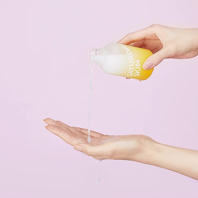 Saturday Skin Yuzu Vitamin C Toner for Dryness Dullness Face and Yuzu Vitamin C Lip Mask Overnight Lip Sleeping Mask Moisturizing for All Skin Types