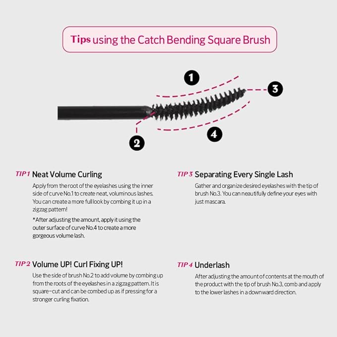 ETUDE Curl Fix Mascara, Lash Mascara, Strong Curl Up, Long-Lasting, Waterproof, Light-Weight, Korean Makeup, Beauty, Vegan Certified, Volume (0.27 Fl Oz)