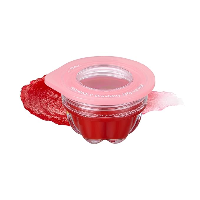 TONYMOLY Jelly Lip Melt, Moisturizing, Hydrating & Nourishing Lip Balm Treatment, Strawberry, 0.31 oz.