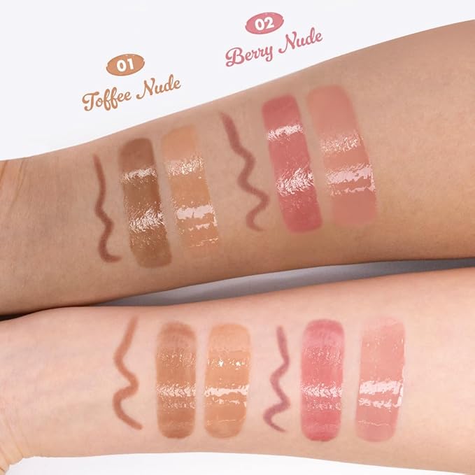 rom&nd Volume Hack Trio Lip Plumping Set - Toffee Nude Edition - 3-Step Liner, Balm & Gloss for Full, High-Shine Pout