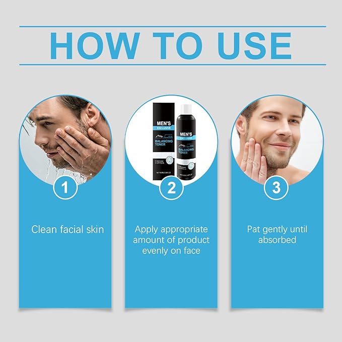 Men's Facial Care Kit with Cleansing Gel, Misturizing Toner, and Oil Control Gel- with Hydrating Formula, All Skin Types Daily Face Routine, Perfect Gifts for Dad Him Husband Boyfriend, Birthday Gift