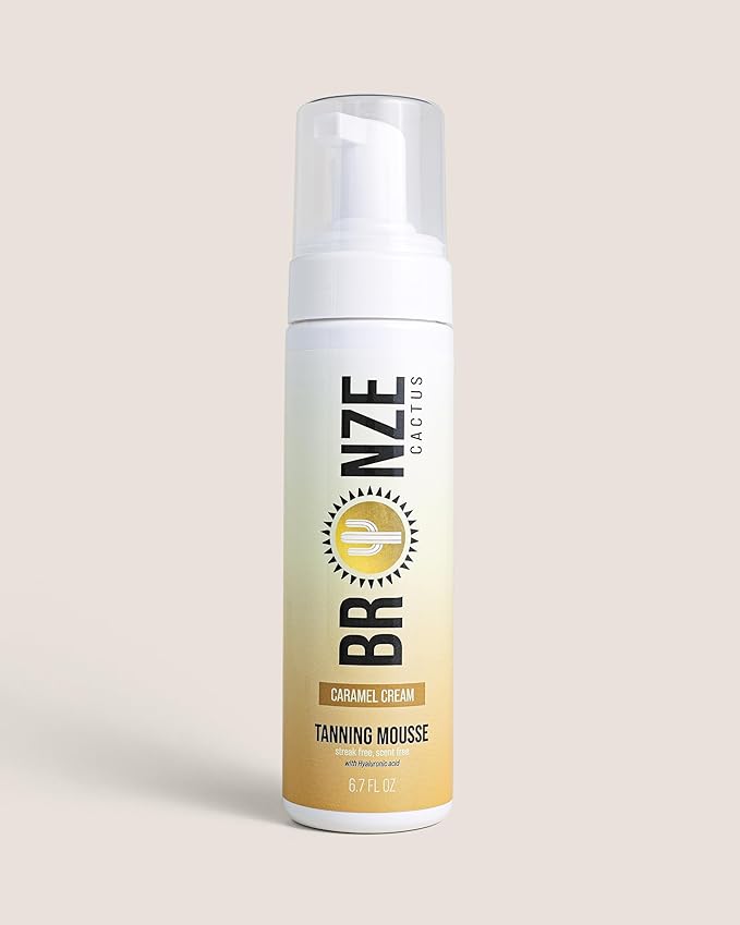 Caramel Cream Self Tanning Mousse – Vegan & Dermatologist Tested | Natural Ingredients | Unscented Formula for Face & Body | Smooth, Streak-Free Glow for All Skin Types | 6.7 fl oz