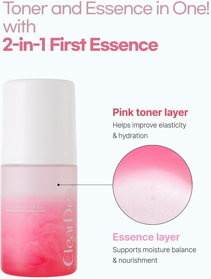 Mucin Mineral Vita Bubble First Essence with Micro-Bubble Formula and 2-in-1 Toner Serum, K Beauty for Glass Skin, 2.03 Fl Oz – Hydrating Firming, Valentine's Gifts