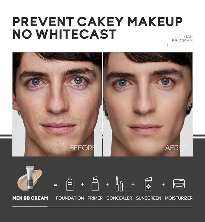 BB Cream With SPF 15-1.41oz Hydrating & Concealing Glow Foundation + CC cream, Sunscreen Tinted Lotion, Long-Lasting, Oil-Control, Pore-Hiding Beauty Balm, Tinted Moisturizer