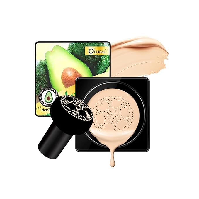 O'CHEAL Mushroom Head Air Cushion BB Cream Foundation Cream for Face Makeup Concealer Cushion for Face Comestics Make Up Cushion Compact Natural