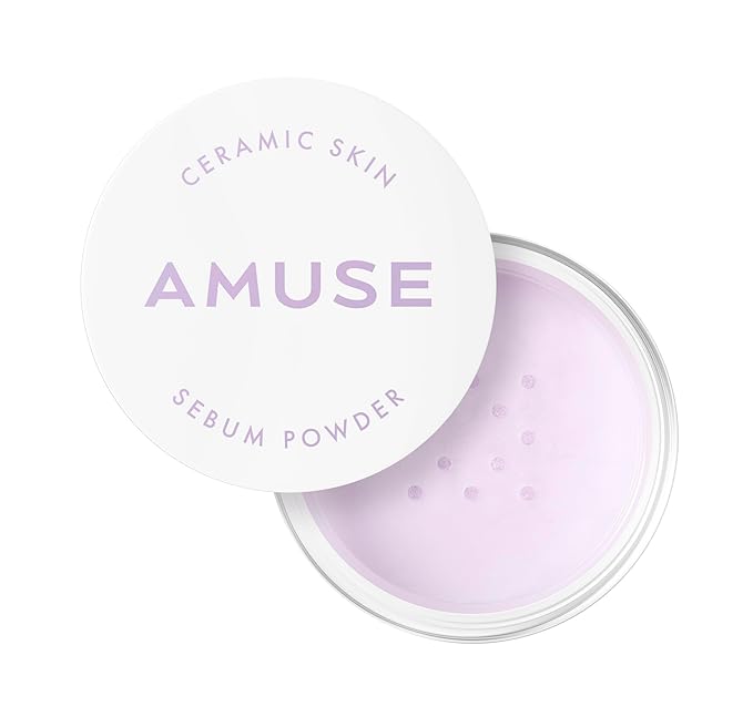 AMUSE SEOUL NEW Ceramic Skin Sebam Powder 2 Colors (Violet)】 Amuse Nosebum Pores & Sebum Cover Texture Cover Smooth Skin Adhesion Base Makeup Finish Powder Korean Cosmetics Vegan