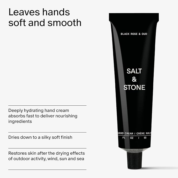 Salt & Stone Body Lotion for Women & Men | Black Rose & Oud | Hydrates, Nourishes & Softens Skin | Restores Dry Skin | Fast-Absorbing | Cruelty-Free & Vegan | 3.4 fl oz