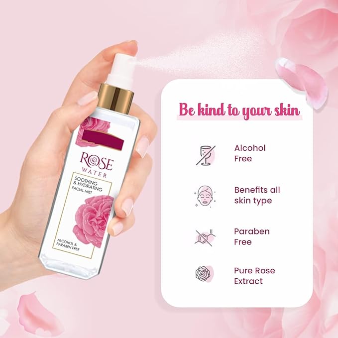 TV Pure & Natural Rose Water Spray for Face(Pack of 2)-100ml,Face Mist for Glowing Skin|Gulab Jal for Skin|Face Toner|Makeup Remover|Alcohol & Paraben Free| Tighten The Open Pores-for Men & Women