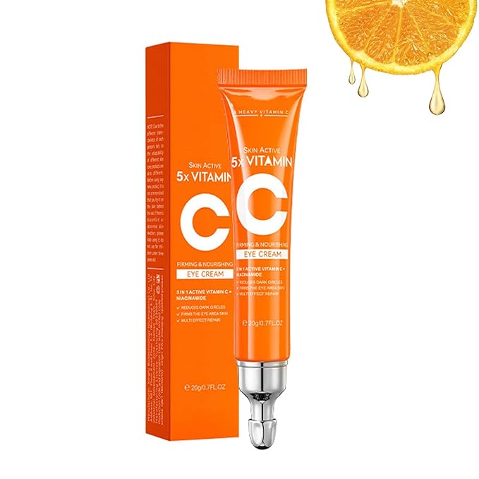 5X Vitamin C Eye Cream with Niacinamide - Firming & Brightening Eye Treatment for Dark Circles, Wrinkles & Puffiness | Nourishing Moisturizer 20g, Gift for Women