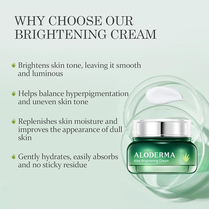 Aloderma Essential Aloe Brightening Skin Care Set - 5 Pieces - Gel, Cleanser, Toner x2pcs, Cream