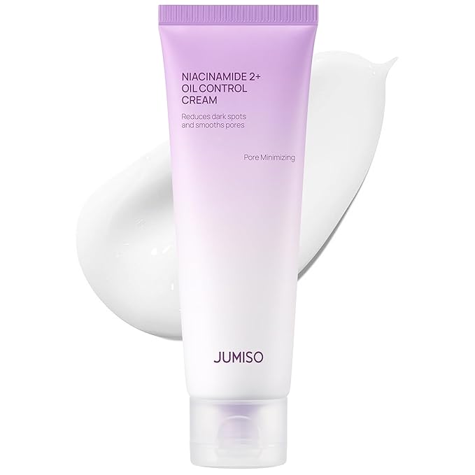 JUMISO Niacinamide 2+ Oil Control Cream - Korean Face Moisturizer for Oily Acne Prone Skin - Pore Minimizing, Sebum Balancing with Hyaluronic Acid, Tranexamic Acid, Galactomyces, 2.7 fl.oz