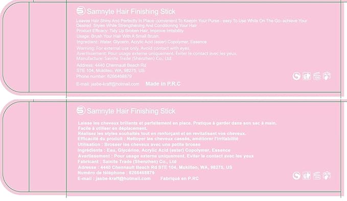 Samnyte Flyaways Hair Stick (4 Pack) - Hair Tamer, Finishing Mascara and Gloss Enhancer