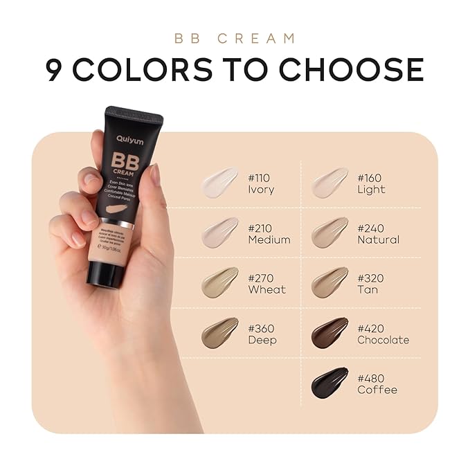 Tinted Moisturizer BB Cream, Moisturizes & Conceals, Buildable Coverage, Natural Finish, Brighten Skin Tone, Cover Blemishes,Flawless Skin Enhancer,Illuminator for All Skin Types,480 Coffee