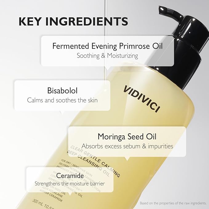 VIDIVICI Clear Deep Cleansing Oil Trio (1.01 fl oz X 3) - Dissolves Waterproof Makeup, Hydrating Cleanser, Travel Friendly