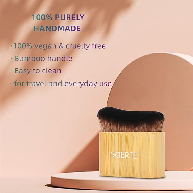 Large Self Tanner Brush GOERTI Blend & Blur Body Brush for Leg & Body Makeup Kabuki Foundation Applicator Streak-Free Blending for Self Tanner Lotion, Bronzer Powder, Liquid Foundation, Tanning Mousse