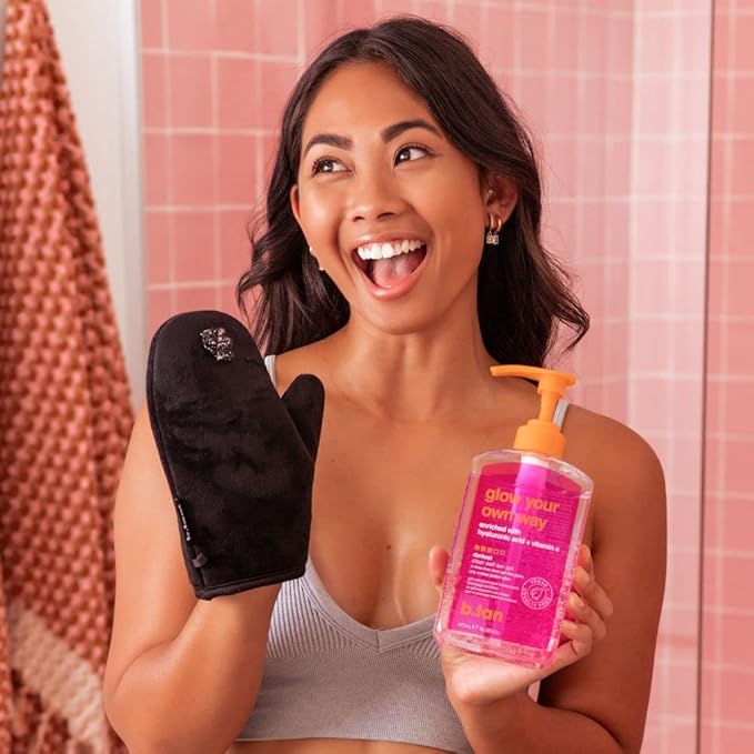 b.tan Dark Clear Self Tan Gel | Glow Your Own Way - Best Transfer Resistant, Ultra Quick Bronze, Gradual Sunless Tanning Lotion, Deep Moisturizer, No Fake Tanner Smell, 16 Fl Oz