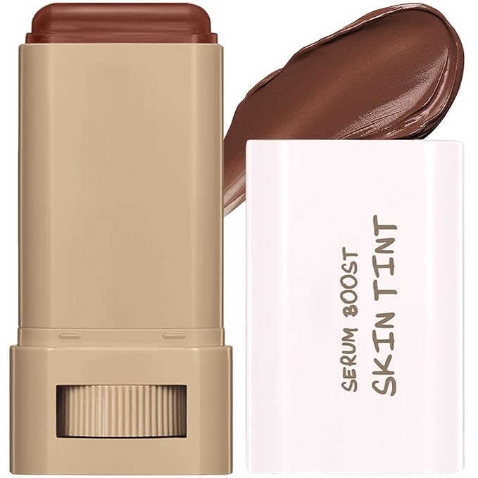 Tinted Moisturizer Stick Serum for Boost Skin Tint, Multiuse Solid Tinted Moisturizing Foundation Stick, Natural Makeup, Solid Beauty Balm for Foundation and Contour Concealer