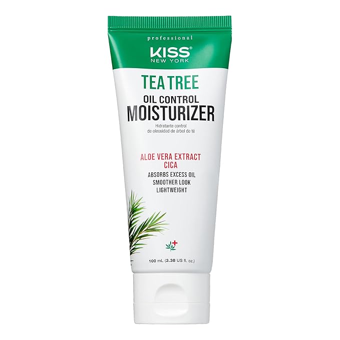KISS NEW YORK Face Moisturizer Tea Tree Oil Control Anti-Shine Facial Moisturizer, Korean Skin Care For Normal to Oily Skin, Lightweight Formula 3.38 Fl Oz (1 PACK)