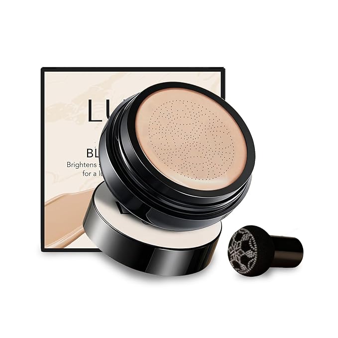 Foundation Cushion, Moisturizing Concealer BB Cream Face Makeup Foundation Brighten Long-Lasting, Waterproof, Even Skin Tone,Mushroom Head Air Cushion CC Cream, (Natural color, 1)