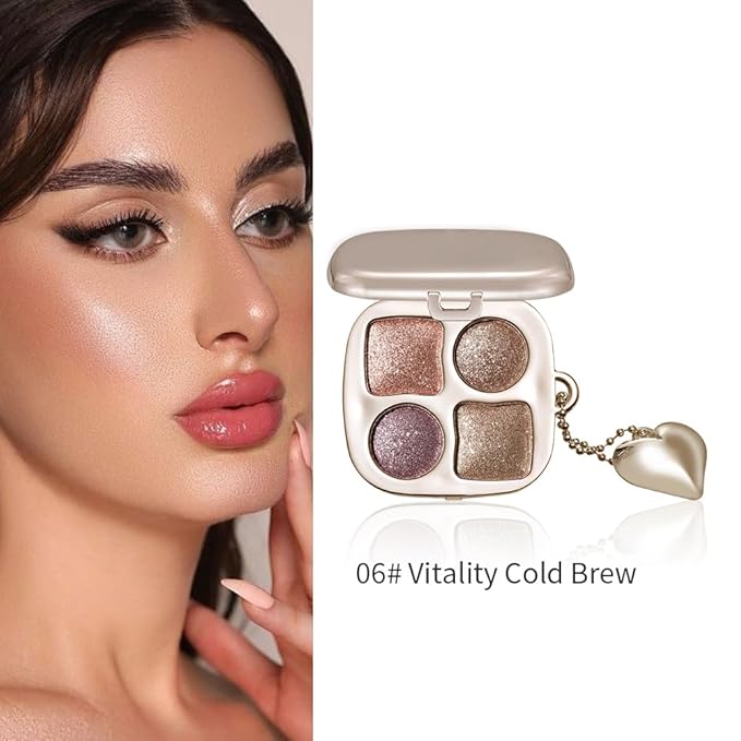 Metallic Rose Gold Shimmer Eyeshadow Palette with Mirror – Blendable Long-Lasting Everyday Eye, Gold Bronze Glitter & Neutral Glam Contour Makeup Palette, Perfect for Blue, Green & Brown Eyes