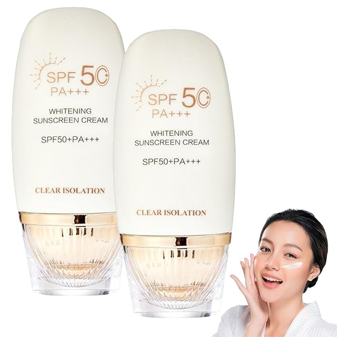 Flower Extract Skin Brightening Sunscreen Cream SPF50+, Glow Sunscreen, UV Protection, Strengthens Skin Barrier, Nourish & Restore Skin Balance, for Daily Skincare (2)
