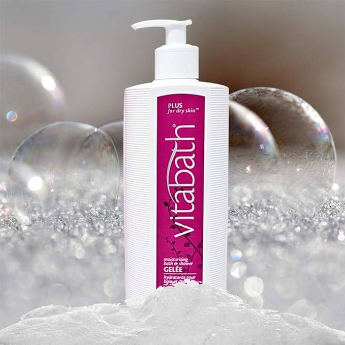 Vitabath Plus For Dry Skin Moisturizing Bath & Shower Gel Wash Replenishing Oils Deeply Hydrate & Soothe Dryness, Body Cleanser, Skin Restore & Foaming Gelee - 128 oz