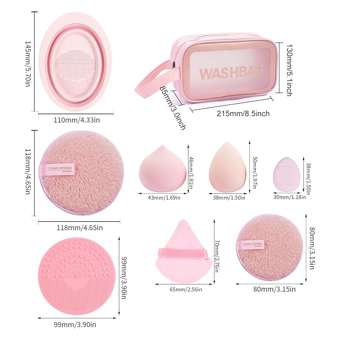 MAANGE Makeup Brush Set 49 Pcs Makeup Tool Set Premium Synthetic Foundation Powder Concealers Eye shadows Blush Makeup Brushes (Pink, 49 Piece Set)