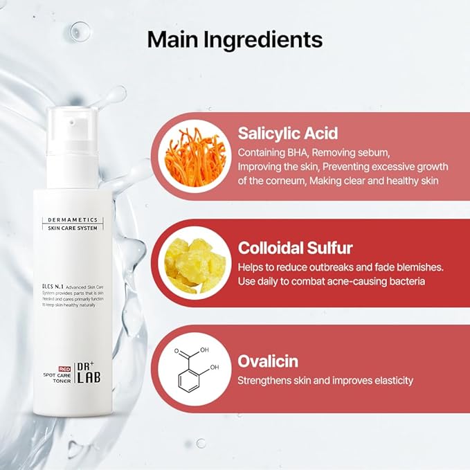 Red Spot Care Toner 5.07 fl oz /150ml Pore Refining Tightening pH Balance for Acne Prone Sensitive Skin Korean Skincare