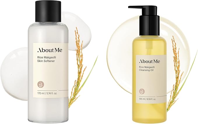 ABOUT ME Rice Makgeolli Skin Softener + About Me Rice Makgeolli Cleansing Oil Bundle