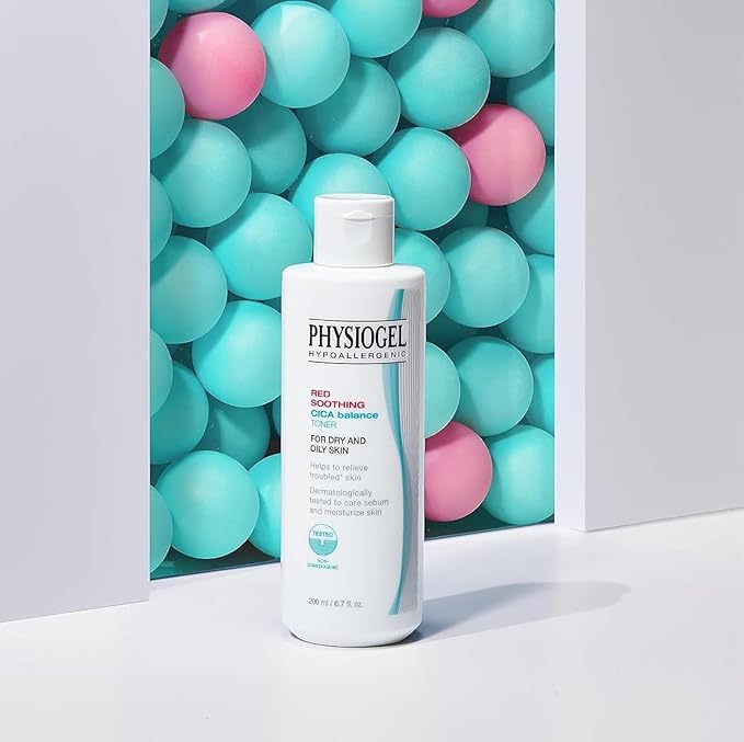 PHYSIOGEL Red Soothing Cica Balance Toner, Manages Skin Troubles, Refines Pores, Controls Sebum, Moisturizing, Cica, PEA, Niacinamide, Panthenol, Hypoallergenic Face Toner for Men & Women (Pack of 2)
