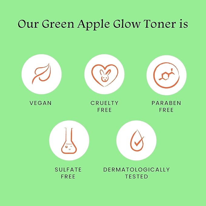 Foxtale Green Apple Glow Toner with Niacinamide | Fruit AHA Extract and Hyaluronic Acid | Clinically Proven Brightening Ingredients | All Skin Types | Men & Women - 100ml