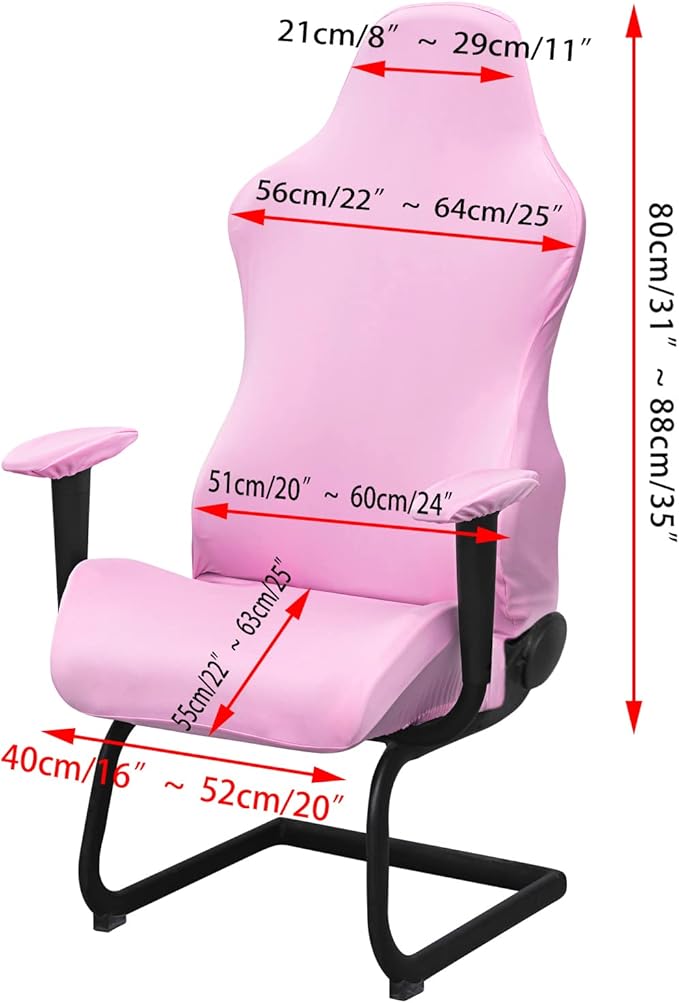BTSKY Ergonomic Office Computer Game Chair Slipcovers Stretchy Polyester Covers for Reclining Racing Gaming Gaming Chair No Chair Included(Pink)