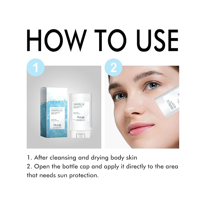 Hyaluronic Acid Sunscreen Stick – Reef-Safe SPF 50 Mineral Sunscreen for Face & Body, Hydrating Sunblock with Centella & Beeswax for Sensitive Skin (3)