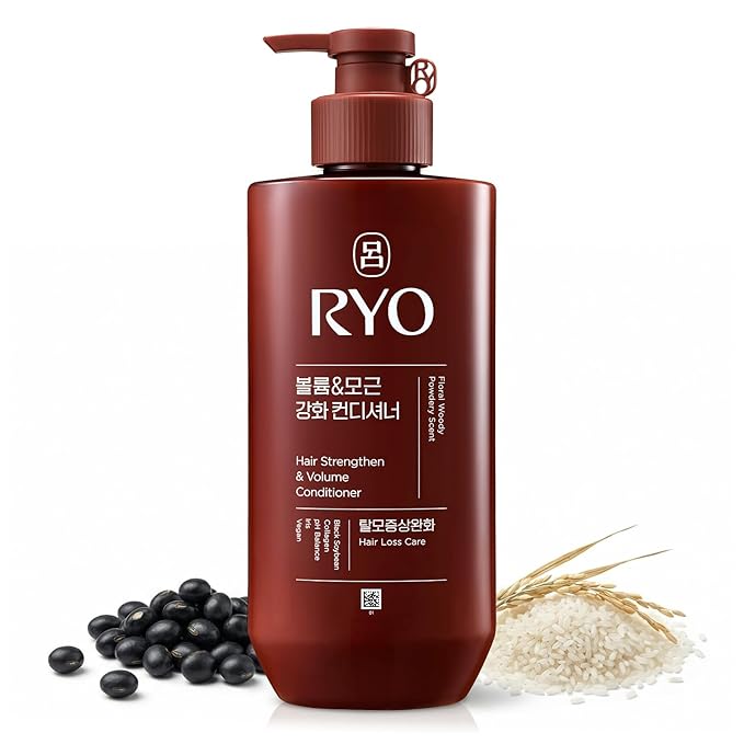 RYO Strengthen & Volume Conditioner with Korean Ginseng & Caffeine - Volumizing and Revitalizing for Fine Hair, Anti Loss Care, Strengthening hair roots, 16 Fl Oz.