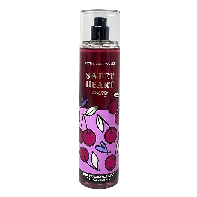 Bath & Body Works Sweet Heart Cherry 3 Piece Gift Set with a Cherry On Top Bar Soap - Fragrance Mist - Body Cream and Body Wash - Full Size