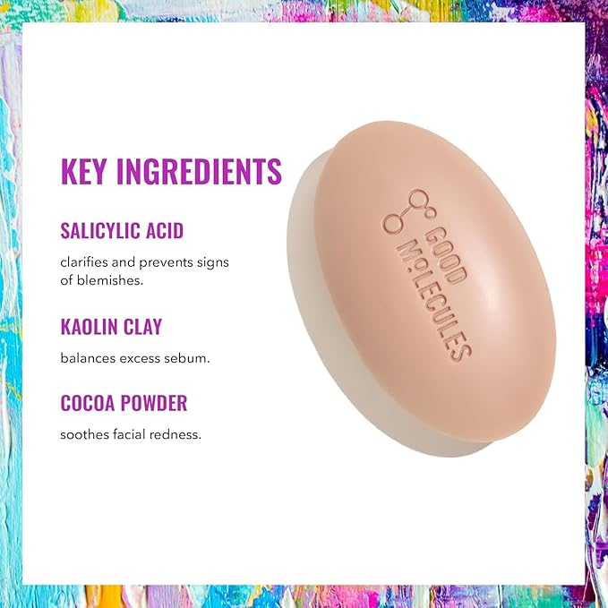 Good Molecules Clarify and Cleanse Bar Pack 3 – 89 g / 3.15 oz Each | Soap Free Face & Body Cleansing Bar with Salicylic Acid (BHA)
