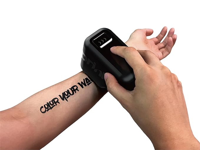 Prinker M Black Ink Refill, Skin-Safe Black Cosmetic Ink & Primer Spray, Water-Resistant and Soap-Washable, Skin-Safe