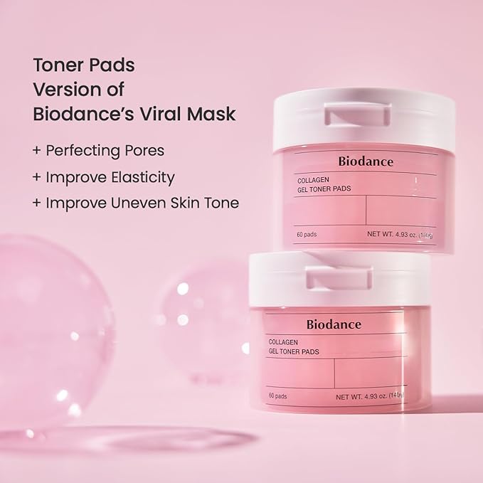 BIODANCE Collagen Hydra-Firm Routine Duo: Collagen Toner Pads & Facial Moisturizer, Hydrating, Firming, Korean Skincare Routine Set for Glass Skin, Korean Skin Care, Skin Care Set