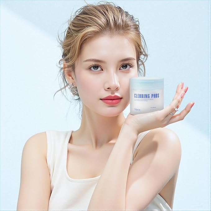 Salicylic Acid Toner Pads Face Care, Gentle Pore Shrinking Face Exfoliator Toner Pads, Soothing Skin Care Dual Texture Salicylic Acid Pad, Oil Control Deep Cleansing Facial Cotton (Pack of 70)